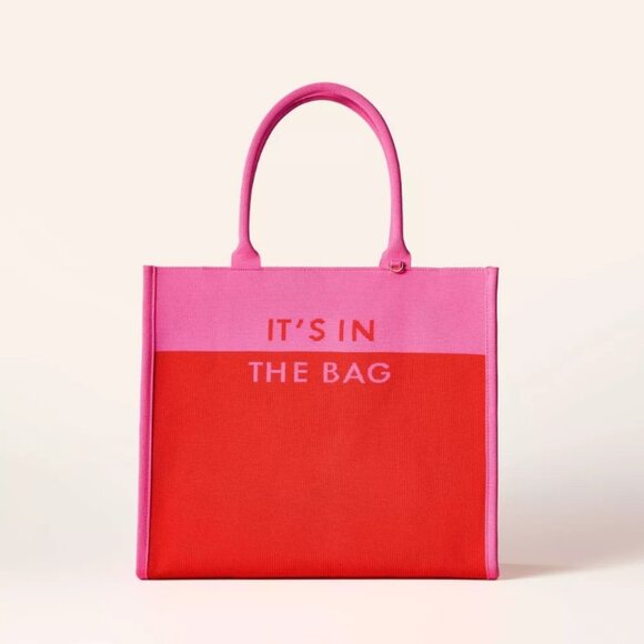 NWT Colorblock Knit Tote Bag - kate spade new york x Target Pink/Red - Picture 1 of 4